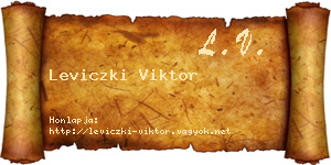 Leviczki Viktor névjegykártya